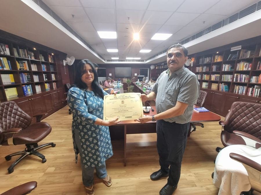 Jyotish Visharada certificate presentation